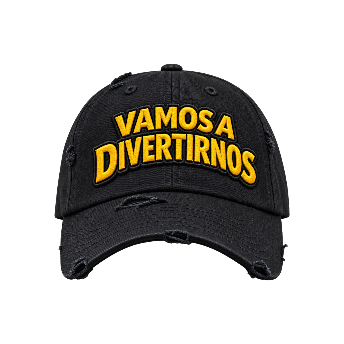 VAMOS A DIVERTIRNOS DISTRESSED HAT